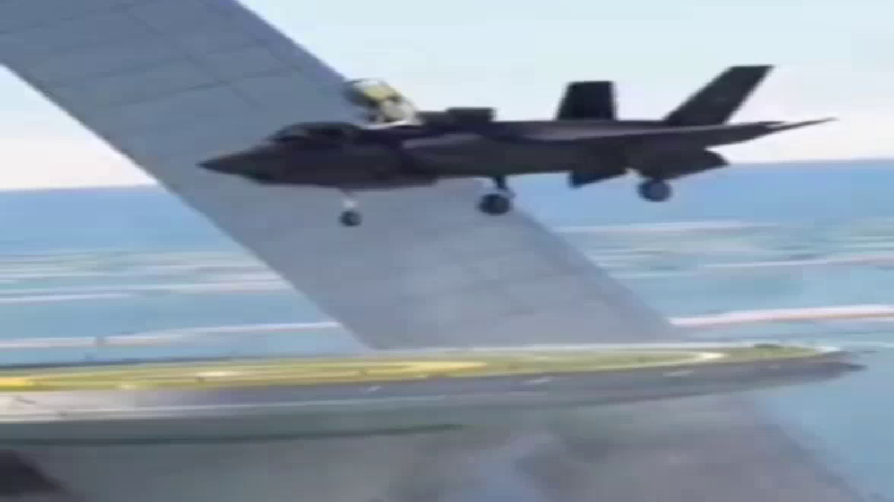 فرود آمدن جالب هواپیمای جنگی بر روی برج العرب دبی + فیلم
