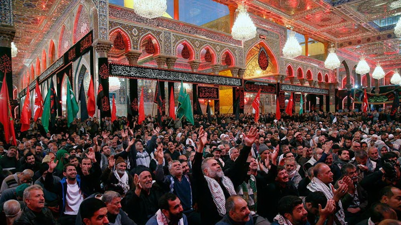 طنین «لبیک یا حسین (ع)» زائران اربعین + فیلم