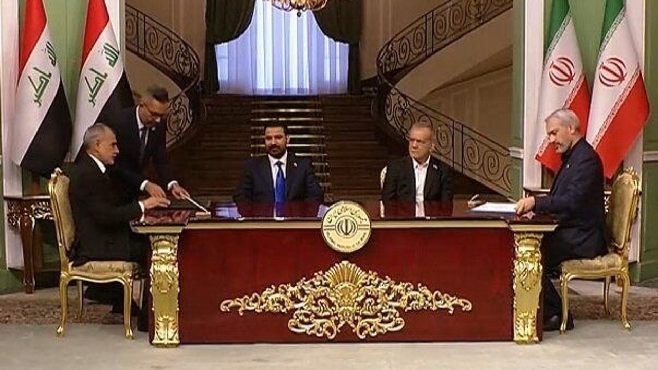 امضای تفاهم نامه مشترک بین رئیس جمهور ایران و نخست وزیر عراق