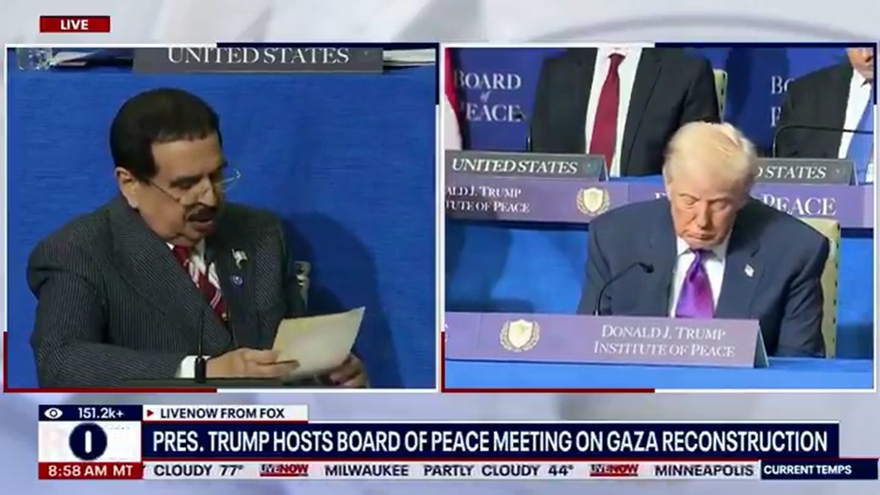 چرتزدن ترامپ در نشست به اصطلاح شورای صلح غزه + فیلم