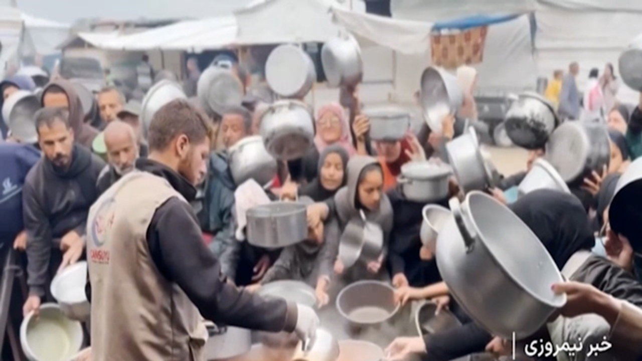 ادامه بحران گرسنگی مردم غزه + فیلم
