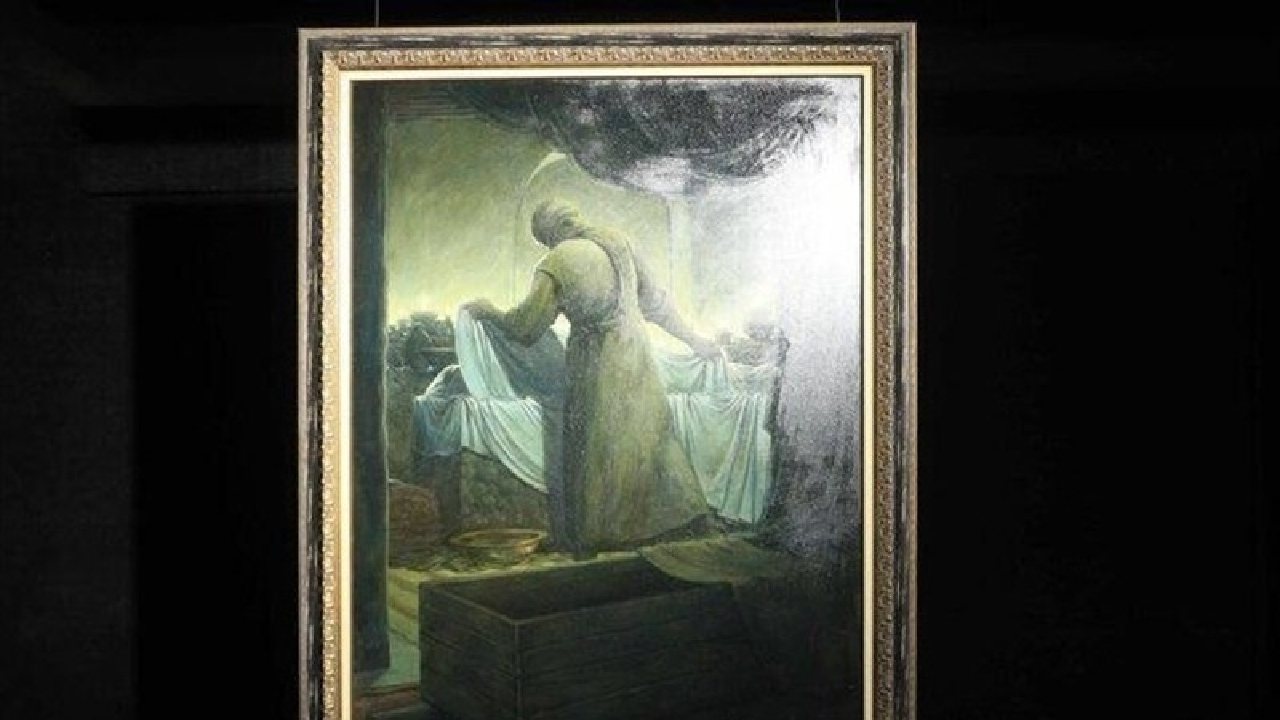 تابلو «وداع آخر» در شب شهادت دختر نبی (ص) رونمایی شد