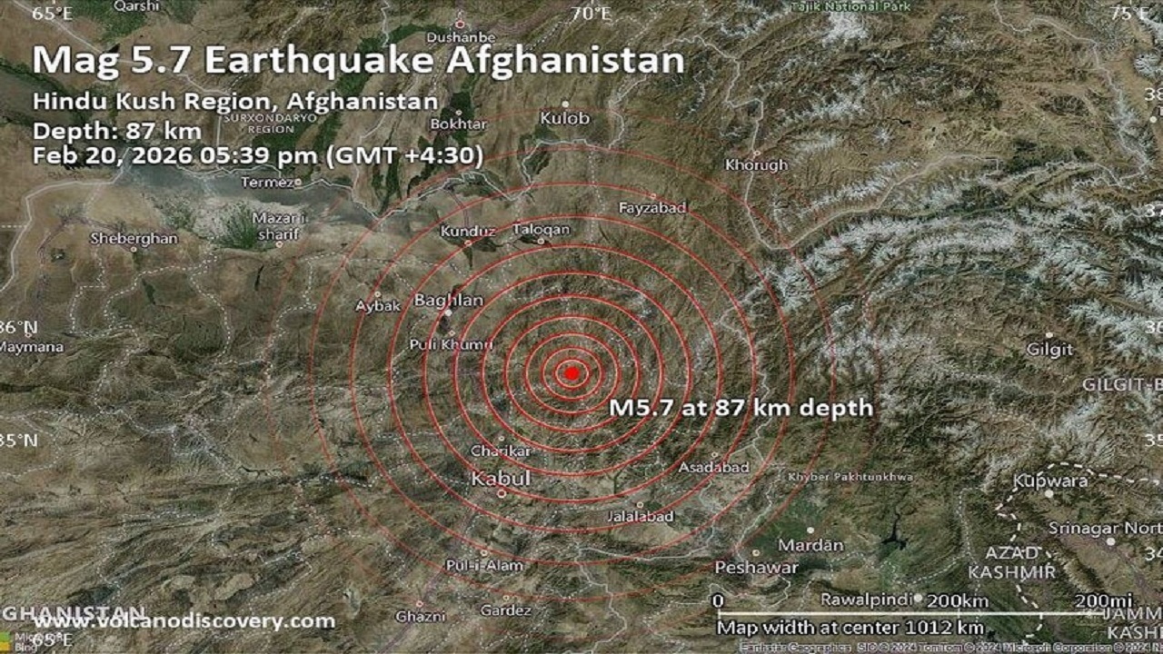 زلزله ۵.۷ ریشتری کابل را به لرزه درآورد