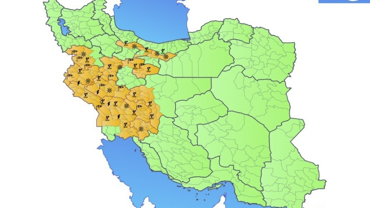 تشدید سامانه بارشی در ۲۵ استان