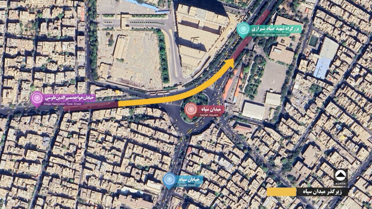 پیشرفت ۵۷ درصدی پروژه زیرگذر میدان سپاه