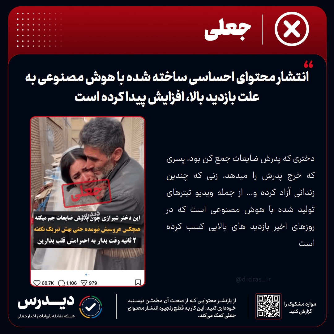 انتشار محتوای احساسی ساخته شده با هوش مصنوعی به علت بازدید بالا، افزایش پیدا کرده است