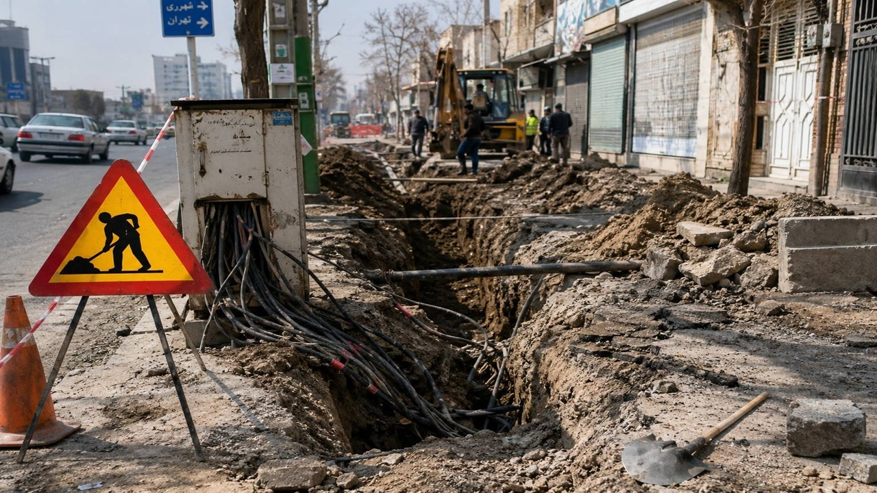 حفاری در بنبست مجوز شهرداری؛ ۱۰ هزار مشترک شهرری بدون تلفن و اینترنت طی ۶ ماه