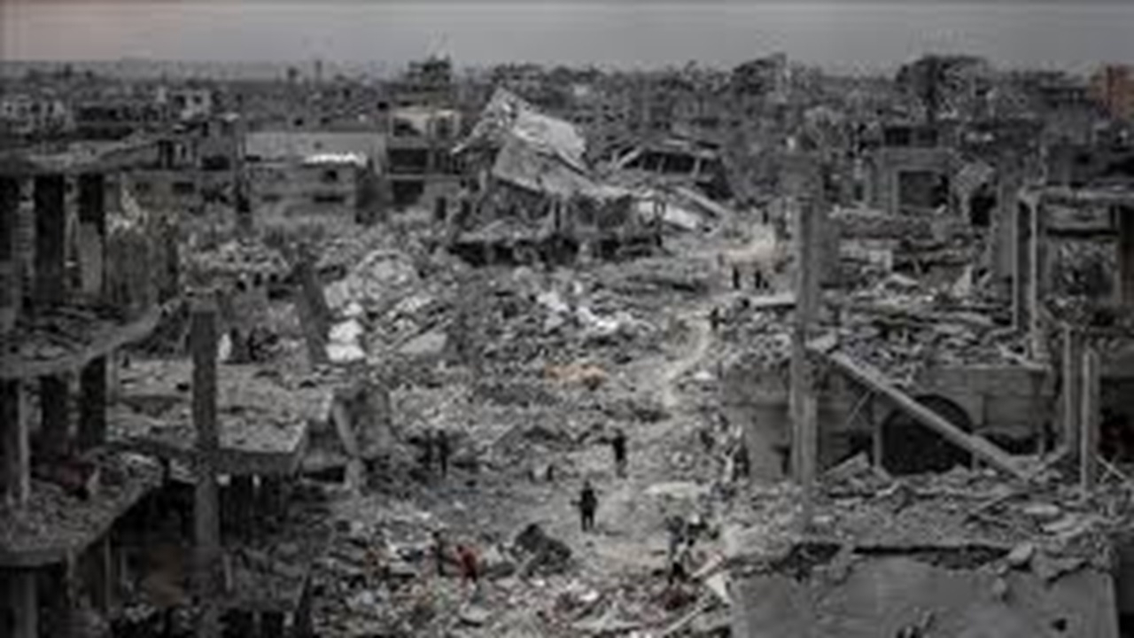 ویرانی‌های به جا مانده در محله تل‌الهوی غزه + فیلم