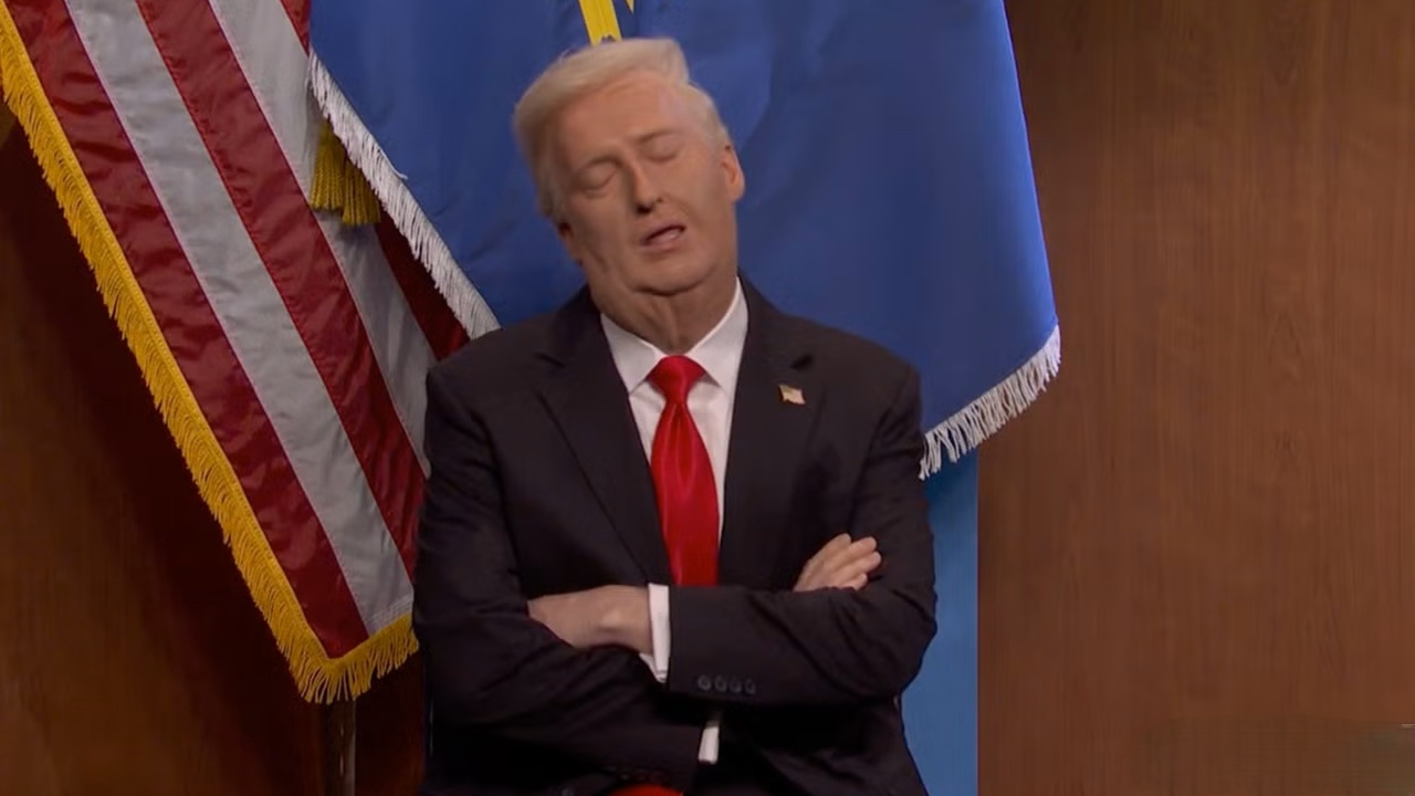 تمسخر خواب‌آلودگی ترامپ در برنامه کمدی آمریکایی + فیلم