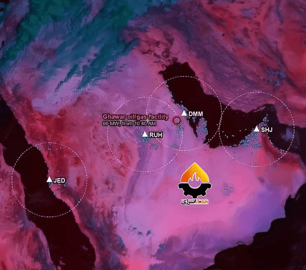 حرارت آتش بر فراز بزرگ‌ترین میدان نفتی عربستان