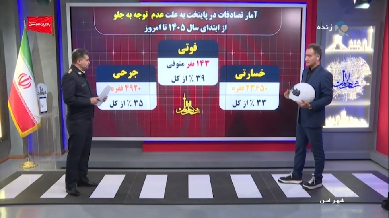 آمار فوتی‌ها در تصادفات پایتخت به علت عدم توجه به جلو + فیلم