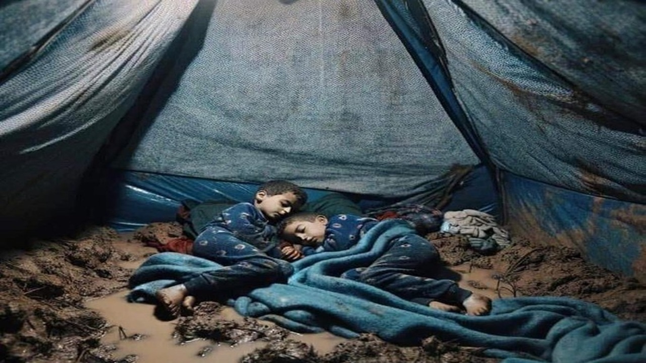 غزه پس از باران + فیلم