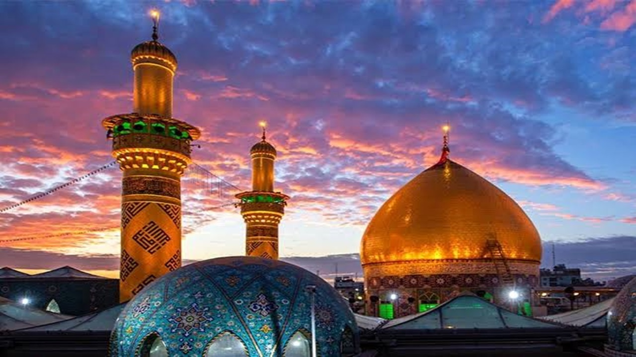 نجف اشرف غرق در نور و سرور میلاد پیامبر(ص) و امام صادق(ع) + فیلم