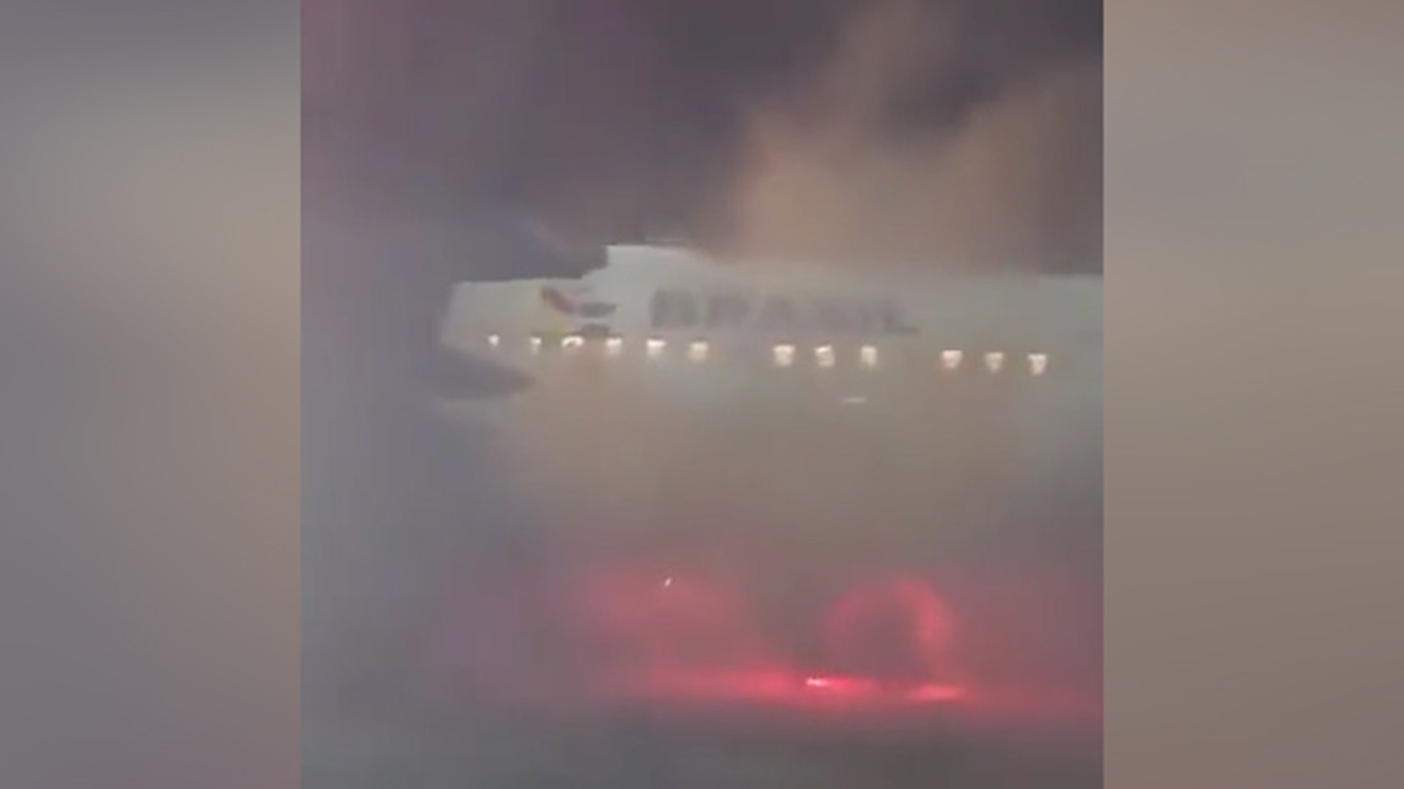 فاجعه در فرودگاه برزیل؛ ایرباس در محاصره دود و شعله‌ها + فیلم